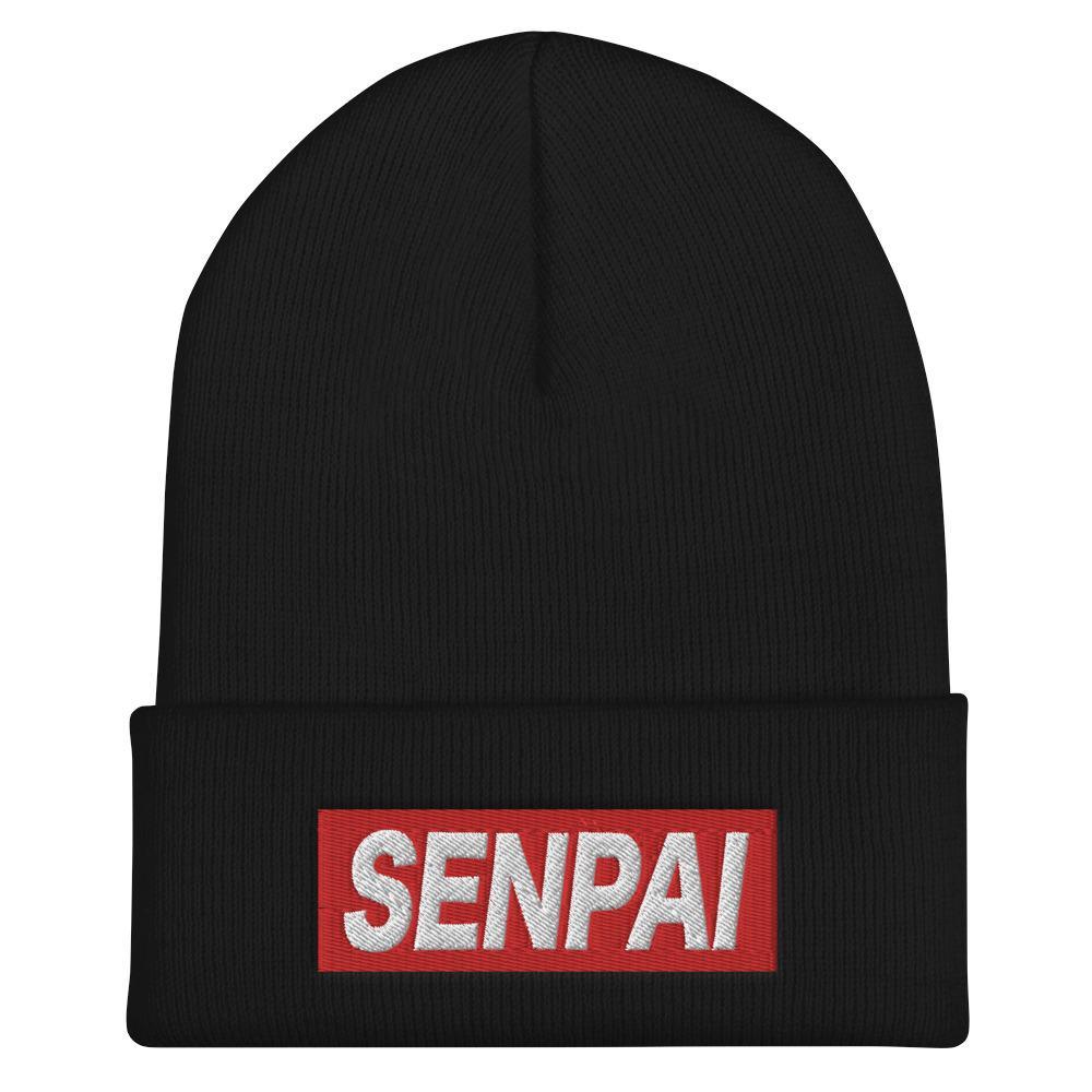 Senpai Japanese Word Anime Lover Unisex Cuffed Beanie - BUCKET POPCORN
