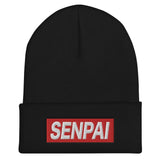 Senpai Japanese Word Anime Lover Unisex Cuffed Beanie - BUCKET POPCORN