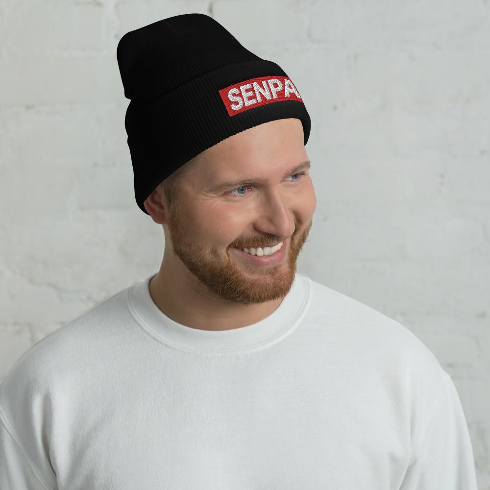 Senpai Japanese Word Anime Lover Unisex Cuffed Beanie - BUCKET POPCORN