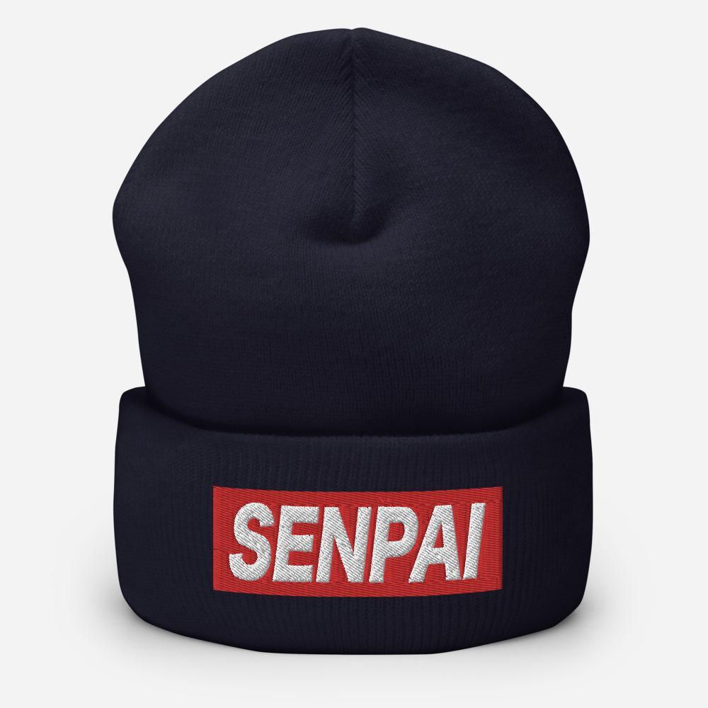 Senpai Japanese Word Anime Lover Unisex Cuffed Beanie - BUCKET POPCORN