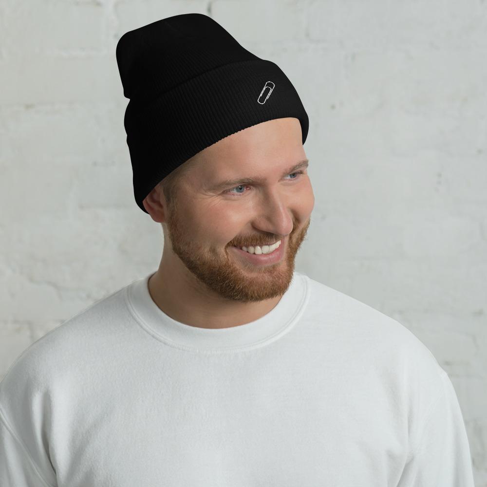 Cute Paper Clip Embroidered Unisex Cuffed Beanie - BUCKET POPCORN