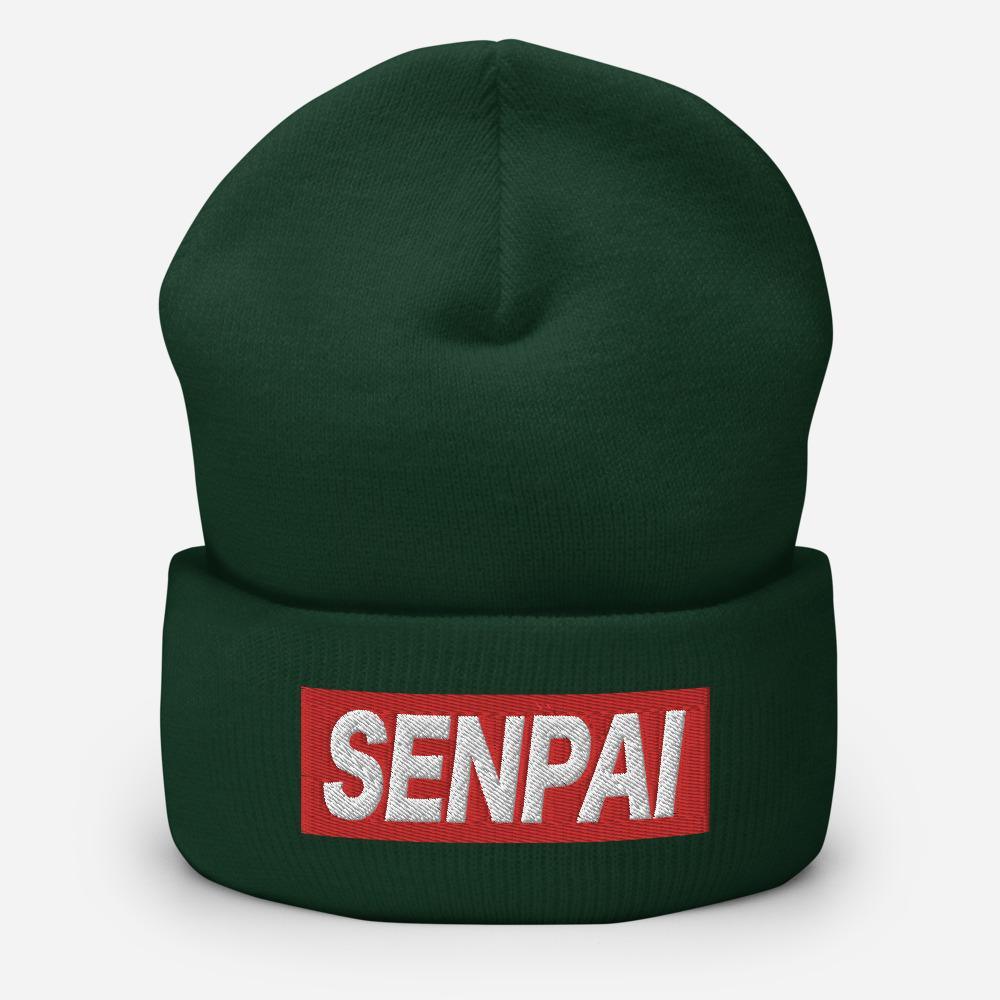 Senpai Japanese Word Anime Lover Unisex Cuffed Beanie - BUCKET POPCORN