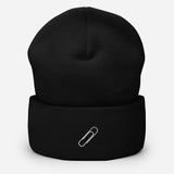Cute Paper Clip Embroidered Unisex Cuffed Beanie