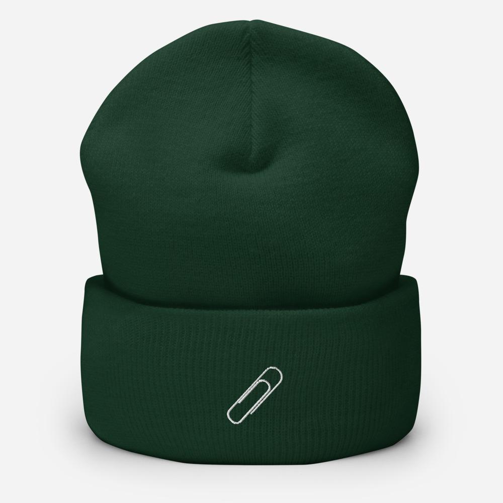 Cute Paper Clip Embroidered Unisex Cuffed Beanie - BUCKET POPCORN