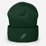 Cute Paper Clip Embroidered Unisex Cuffed Beanie - BUCKET POPCORN