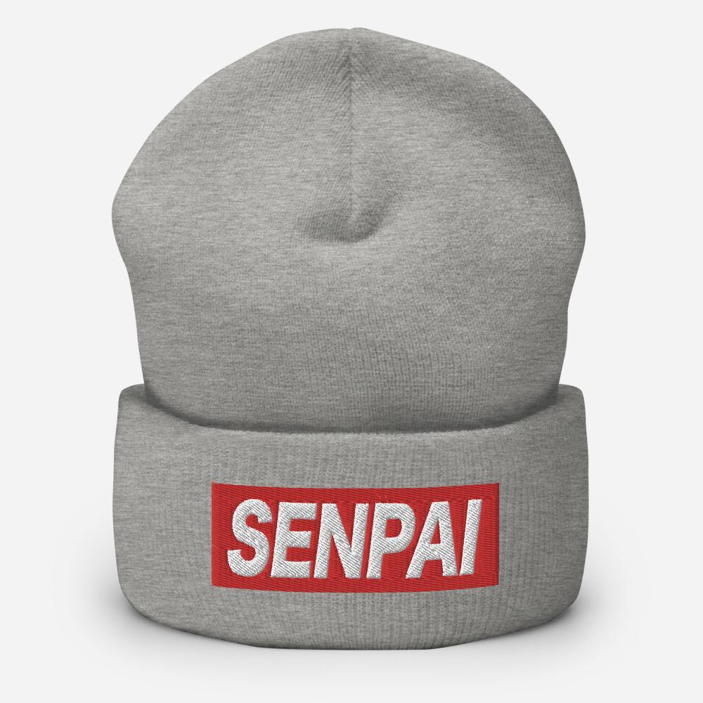 Senpai Japanese Word Anime Lover Unisex Cuffed Beanie - BUCKET POPCORN