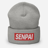 Senpai Japanese Word Anime Lover Unisex Cuffed Beanie - BUCKET POPCORN
