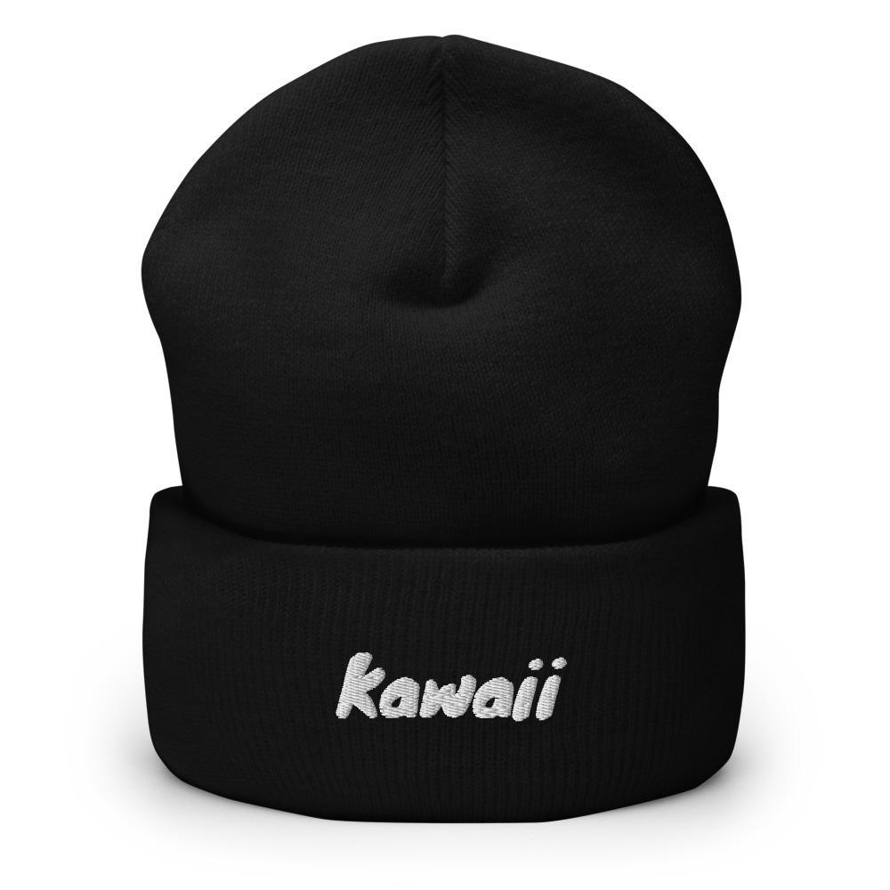 Kawaii Japanese Word Embroidered Unisex Cuffed Beanie - BUCKET POPCORN