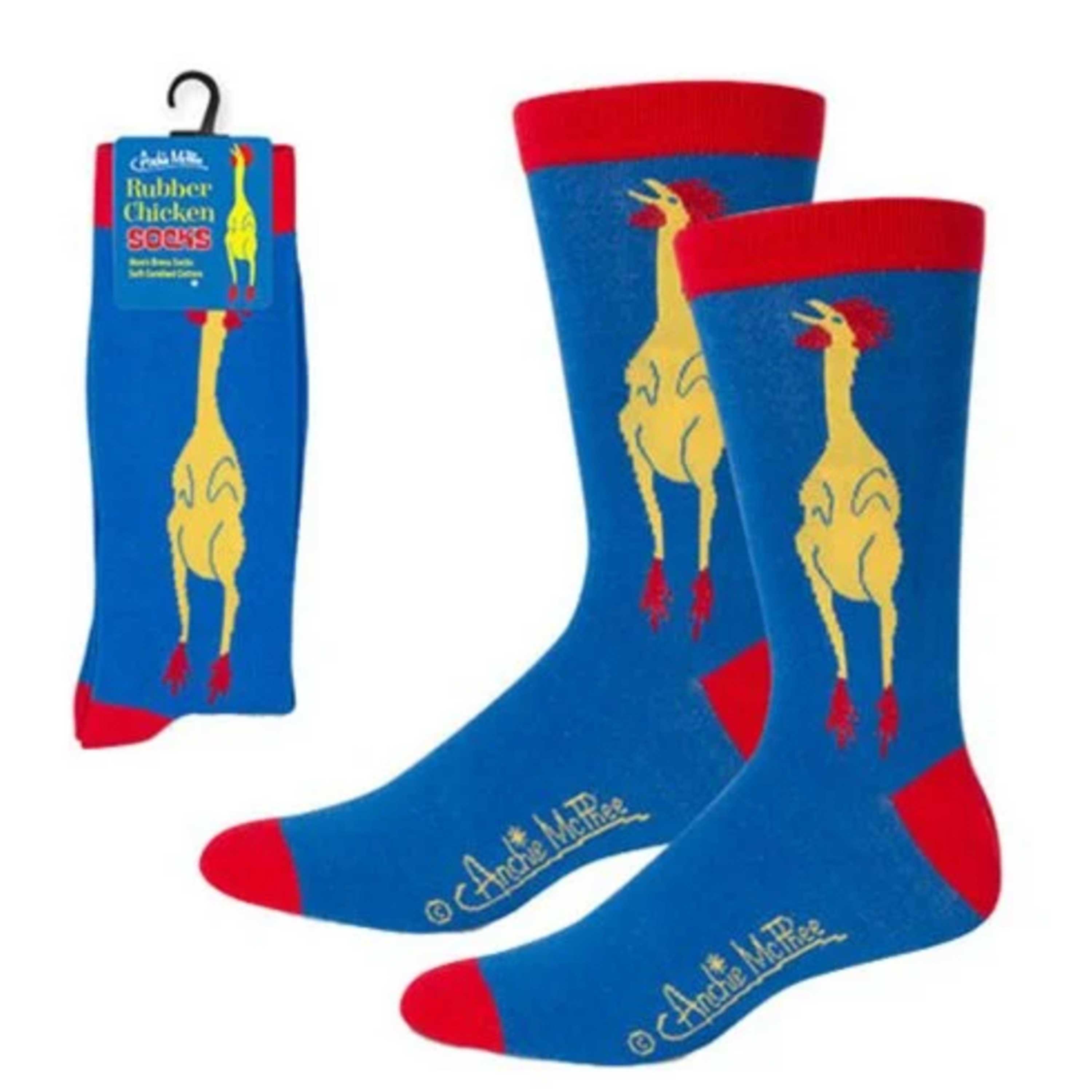 Men's Rubber Chicken Funny Socks - BUCKET POPCORN