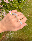 Pastel Beaded Ring Set
