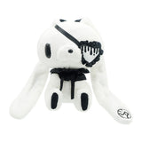 All Purpose Bunny Eye Patch Palm-Sized Sitting Plush (White)