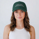 Cool Girls Drink Matcha - Women's Embroidered Matcha Baseball Cap - Adjustable Dad Hat - model photo
