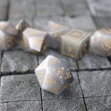 Dragon Shield Gray Cats Eye Gemstone DND Dice Set