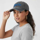 GameDay - Varsity Logo Embroidered Baseball Cap - Unisex Vintage Washed Cotton Twill Dad Hat - model photo