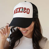 Heart Mexico - 3D Puff Embroidered Foam Trucker Hat - Unisex Mexico Flag Mesh Trucker Cap - model photo