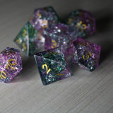 Moon Gate Purple Forge Fire Glass DND Dice Set