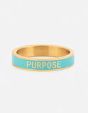Teal Enamel Purpose Ring