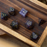 Vine Spike Gemstone Purple Amethyst DND Dice Set