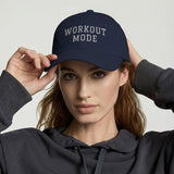 Workout Mode - 3D Puff Embroidered Gym Baseball Cat - Unisex Workout Hat