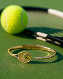 Tennis Racket 'You Are Serving' Hinge Cuff Bracelet