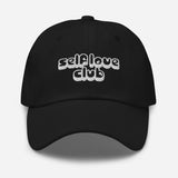 Self Love Club-Embroidered Unisex Baseball Cap-Adjustable Cotton Dad Hat-black-front view