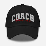 Favorite Coach - 3D Puff Embroidered Baseball Cap - Unisex Adjustable Cotton Twill Dad Hat - black - front view