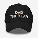 Dad of The Year-Unisex Embroidered Baseball Cap-Adjustable Dad Hat - black -front