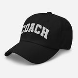 Coach - 3D Puff Embroidered Sporty Dad hat - Unisex Adjustable Baseball Cap - black - semi front view