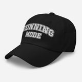 Running Mode - Varsity Logo Embroidered Baseball Cap - Sporty Unisex Running Cap - black - semi front view