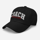 Favorite Coach - 3D Puff Embroidered Baseball Cap - Unisex Adjustable Cotton Twill Dad Hat - black - semi front view