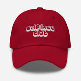 Self Love Club-Embroidered Unisex Baseball Cap-Adjustable Cotton Dad Hat-red-front view