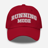Running Mode - Varsity Logo Embroidered Baseball Cap - Sporty Unisex Running Cap - red - front view