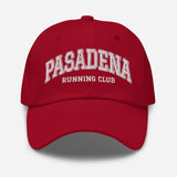 Pasadena Running Club - Unisex Embroidered Baseball Cap - Collegiate Dad Hat - red - front view