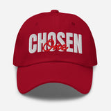 Chosen One - 3D Puff Embroidered Baseball Cap - Unisex Cotton Twill Dad Hat - red- front view