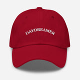 Daydreamer-Embroidered Unisex Minimalist Baseball Cap-Adjustable Cotton Twill Dad Hat-red-front view