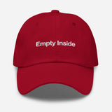 Empty Inside-Fun Embroidered Unisex Baseball Cap-Adjustable Cotton Twill Dad Hat-red-front view
