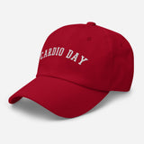 Cardio Day - 3D Puff Embroidered Running Baseball Cap - Unisex Workout Hat - red - semi front view