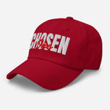 Chosen One - 3D Puff Embroidered Baseball Cap - Unisex Cotton Twill Dad Hat - red - semi front view