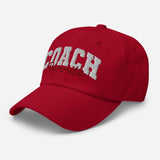 Favorite Coach - 3D Puff Embroidered Baseball Cap - Unisex Adjustable Cotton Twill Dad Hat -red - semi front view