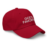 God's Favorite - Unisex Embroidered Baseball Cap - red - semi front view