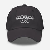 Self Love Club-Embroidered Unisex Baseball Cap-Adjustable Cotton Dad Hat-dark gray-front view