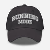 Running Mode - Varsity Logo Embroidered Baseball Cap - Sporty Unisex Running Cap - gray - front view