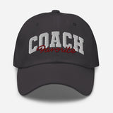 Favorite Coach - 3D Puff Embroidered Baseball Cap - Unisex Adjustable Cotton Twill Dad Hat - gray - front view
