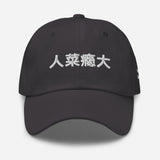 Unisex Embroidered Tennis Pickleball Hat | Fun Chinese Character Meme | Terrible at This, But Can't Stop - gray - front view