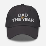 Dad of The Year-Unisex Embroidered Baseball Cap-Adjustable Dad Hat-charcoal-front view