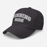Running Mode - Varsity Logo Embroidered Baseball Cap - Sporty Unisex Running Cap - gray - semi front view