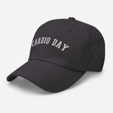 Cardio Day - 3D Puff Embroidered Running Baseball Cap - Unisex Workout Hat- gray - semi front view