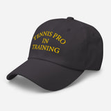 Tennis Pro in Training-Fun Embroidered Unisex Baseball Cap-Adjustable Cotton Twill Dad Hat-dark gray-semi front view