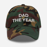 Dad of The Year-Unisex Embroidered Baseball Cap-Adjustable Dad Hat-camo-front view
