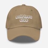 Self Love Club-Embroidered Unisex Baseball Cap-Adjustable Cotton Dad Hat-khaki-front view